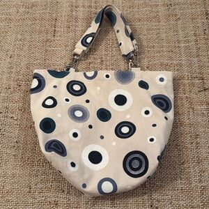 Elan Vital Purse Circle Print Silver Hardware